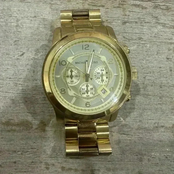 Michael Kors Gold-Tone Runway Oversized Watch MK8077 - Picture 1 of 5